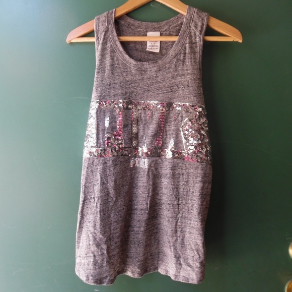 PINK Victoria's Secret Tops - Victoria Secret Pink Sequined Tank Top